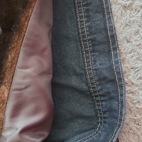 NWT Vintage Dennis Basso Sz M Faux Fur Lined Jean Jacket - Picture 10 of 11